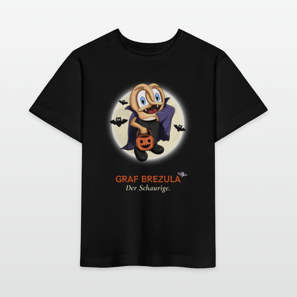 TSK-01-037-B051X15z BREZLING® Halloween Kindershirt "GRAF BREZULA Der Schaurige" - schwarz Stanley/Stella Kinder T-Shirt MINI CREATOR 2.0 - Schwarz
