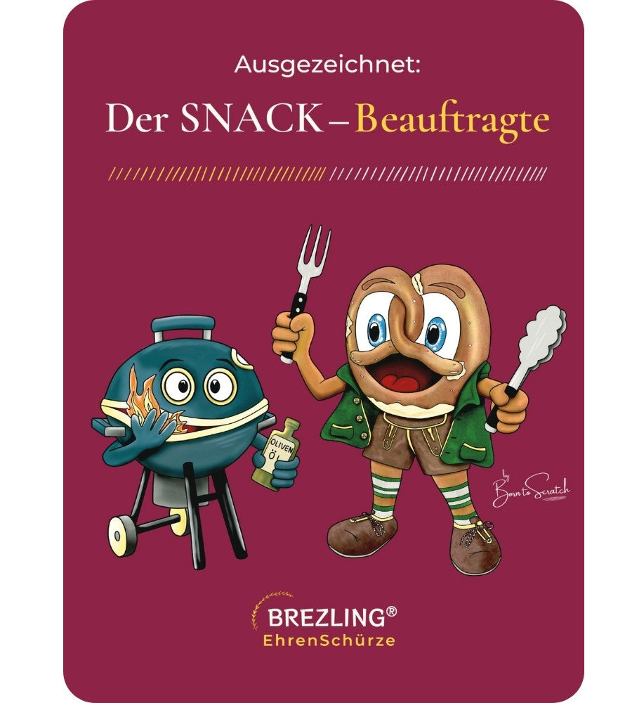Ehren-Grillschürze für Erwachsene: "Ausgezeichnet: Der SNACK-Beauftragte"