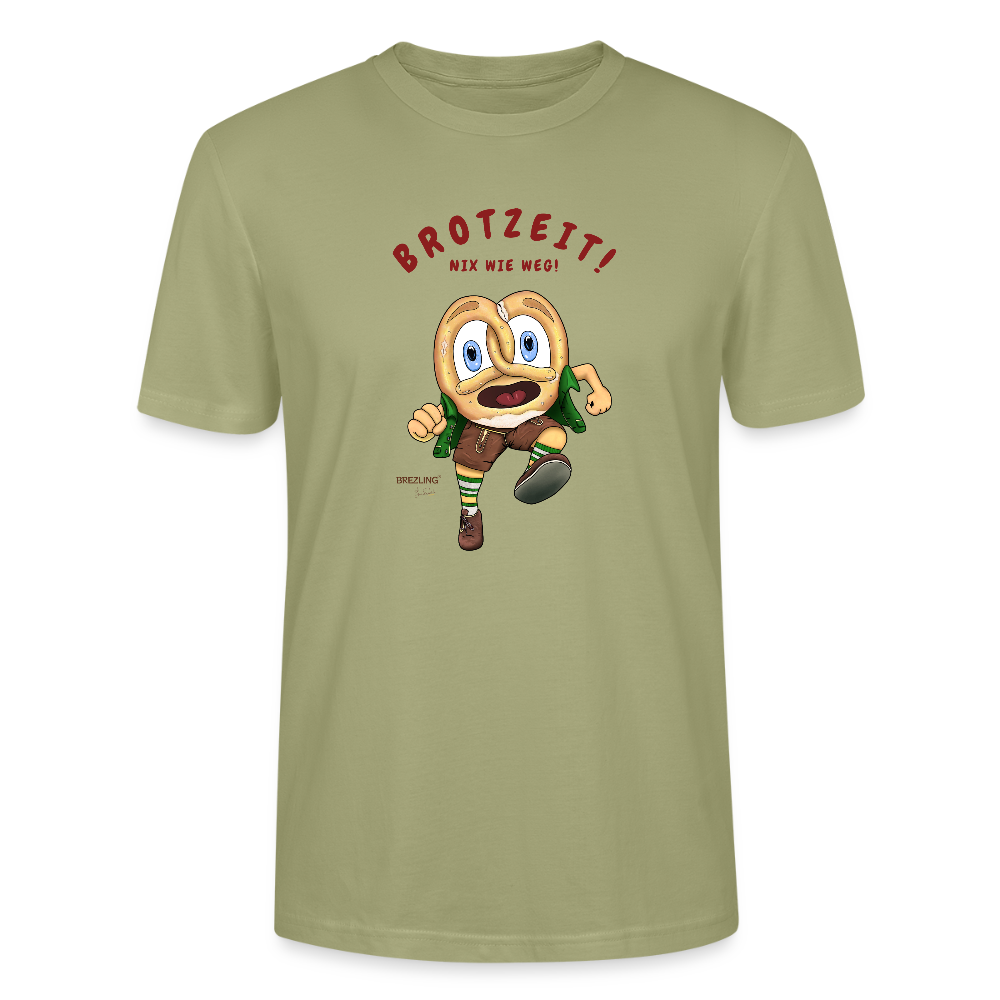 Unisex T-Shirt "Brotzeit! Nix wie weg!" - weiß - Stanley/Stella Unisex T-Shirt CRAFTER - Nebelgrün