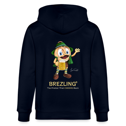 KPJ-06-026-B060x0rck - BREZLING® Kapuzenjacke "The Pretzel That CHEERS Back" - Navy (Unisex) - Stanley/Stella Unisex Bio-Kapuzenjacke CULTIVATOR - Navy