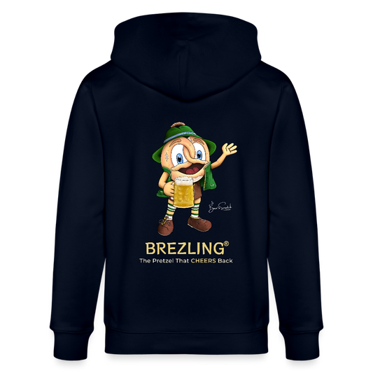 KPJ-06-026-B060x0rck - BREZLING® Kapuzenjacke "The Pretzel That CHEERS Back" - Navy (Unisex) - Stanley/Stella Unisex Bio-Kapuzenjacke CULTIVATOR - Navy