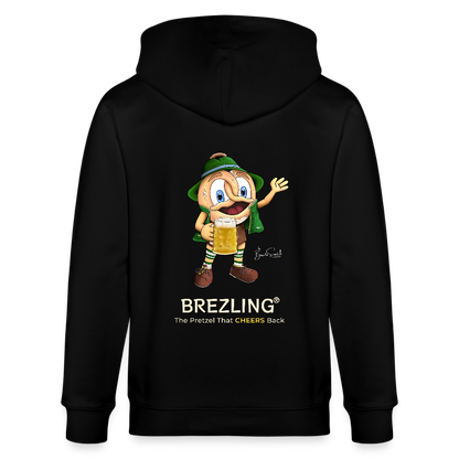 KPJ-01-026-B060x0rck - BREZLING® Kapuzenjacke "The Pretzel That CHEERS Back" - Schwarz (Unisex) - Stanley/Stella Unisex Bio-Kapuzenjacke CULTIVATOR - Schwarz