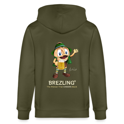 KPJ-08-026-B060x0rck - BREZLING® Kapuzenjacke "The Pretzel That CHEERS Back" - Khaki (Unisex) - Stanley/Stella Unisex Bio-Kapuzenjacke CULTIVATOR - Khaki
