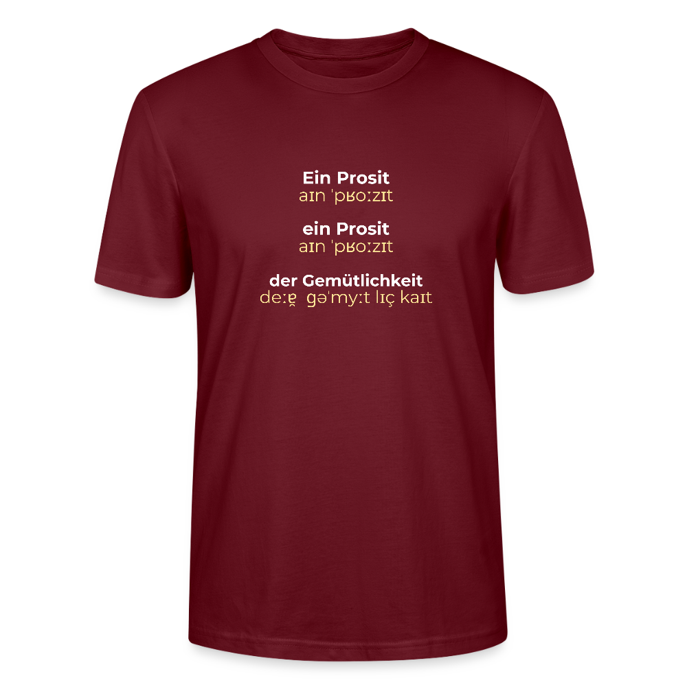 TSE-05-025-B060x0rck  BREZLING® Oktoberfest-Edition T-Shirt "Ein Prosit" - Bordeaux - Stanley/Stella Unisex T-Shirt CRAFTER - Burgunderrot