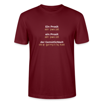TSE-05-025-B060x0rck  BREZLING® Oktoberfest-Edition T-Shirt "Ein Prosit" - Bordeaux - Stanley/Stella Unisex T-Shirt CRAFTER - Burgunderrot
