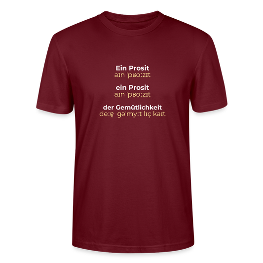 TSE-05-025-B060x0rck  BREZLING® Oktoberfest-Edition T-Shirt "Ein Prosit" - Bordeaux - Stanley/Stella Unisex T-Shirt CRAFTER - Burgunderrot
