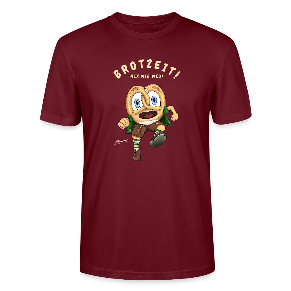 Unisex T-Shirt "Brotzeit! Nix wie weg!" - schwarz - Stanley/Stella Unisex T-Shirt CRAFTER - Burgunderrot