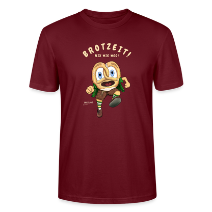 Unisex T-Shirt "Brotzeit! Nix wie weg!" - schwarz - Stanley/Stella Unisex T-Shirt CRAFTER - Burgunderrot