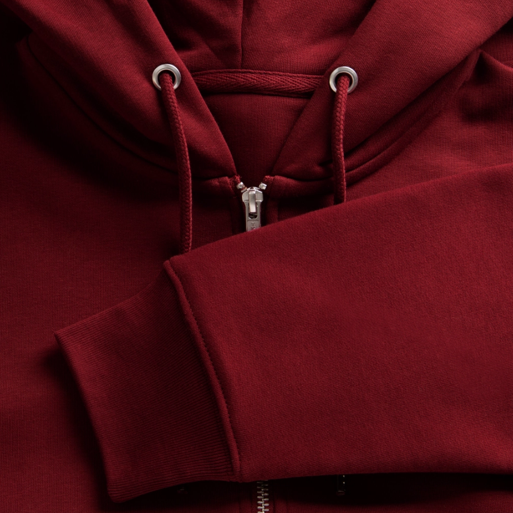 KPJ-05-026-B060x0rck - BREZLING® Kapuzenjacke "The Pretzel That CHEERS Back" - Bordeaux (Unisex) - Stanley/Stella Unisex Bio-Kapuzenjacke CULTIVATOR - Burgunderrot