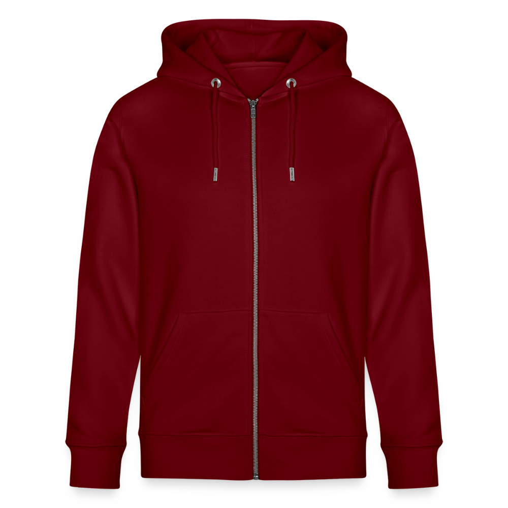 KPJ-05-026-B060x0rck - BREZLING® Kapuzenjacke "The Pretzel That CHEERS Back" - Bordeaux (Unisex) - Stanley/Stella Unisex Bio-Kapuzenjacke CULTIVATOR - Burgunderrot