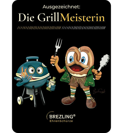 Ehren-Grillschürze für Erwachsene: "Ausgezeichnet: Die GrillMeisterin"