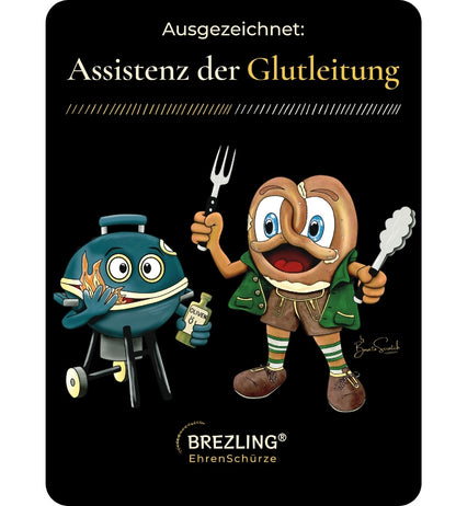 Ehren-Grillschürze für Kinder: "Ausgezeichnet: Assistenz der Glutleitung"