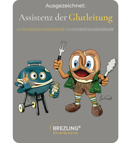 Ehren-Grillschürze für Erwachsene: "Ausgezeichnet: Assistenz der Glutleitung"