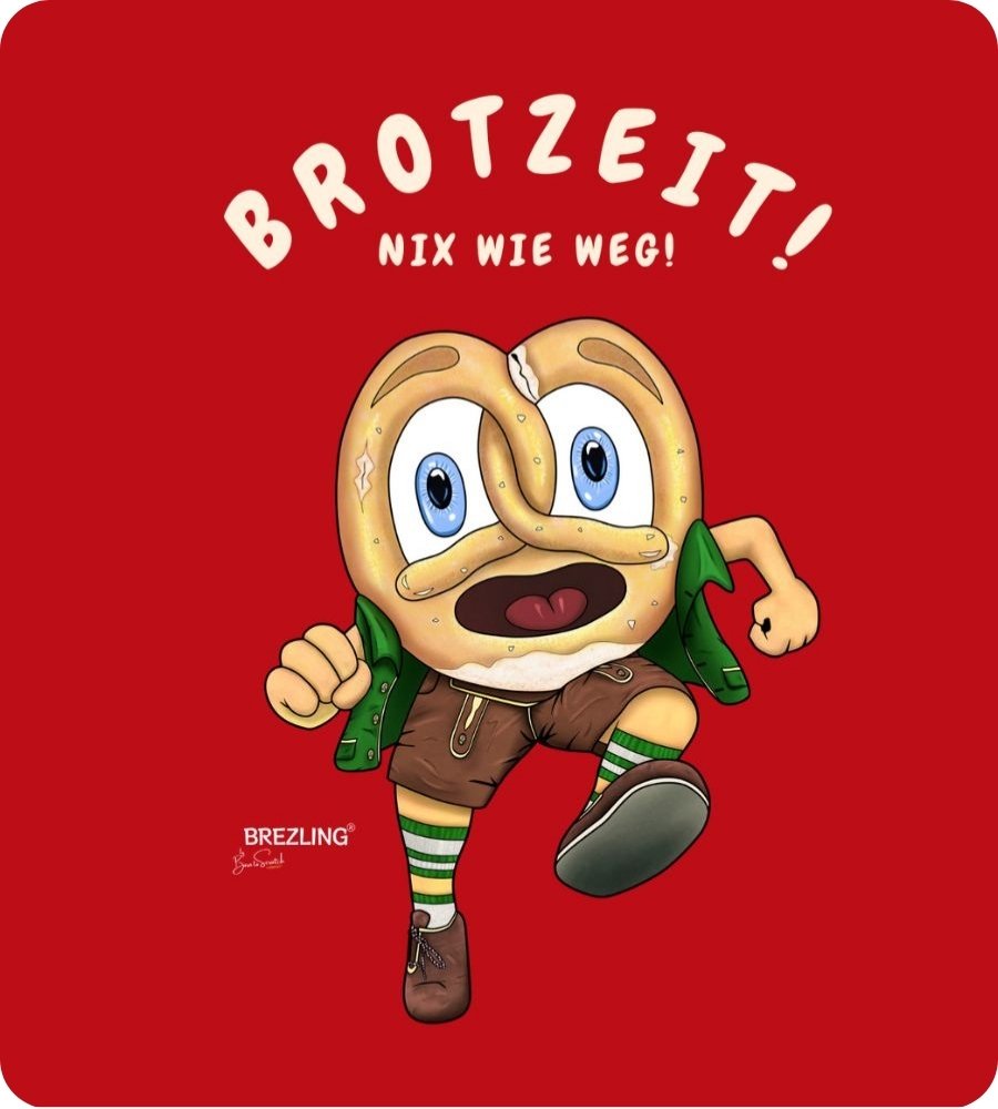 T-Shirt "Brotzeit! Nix wie weg!" - rot, orange (unisex)