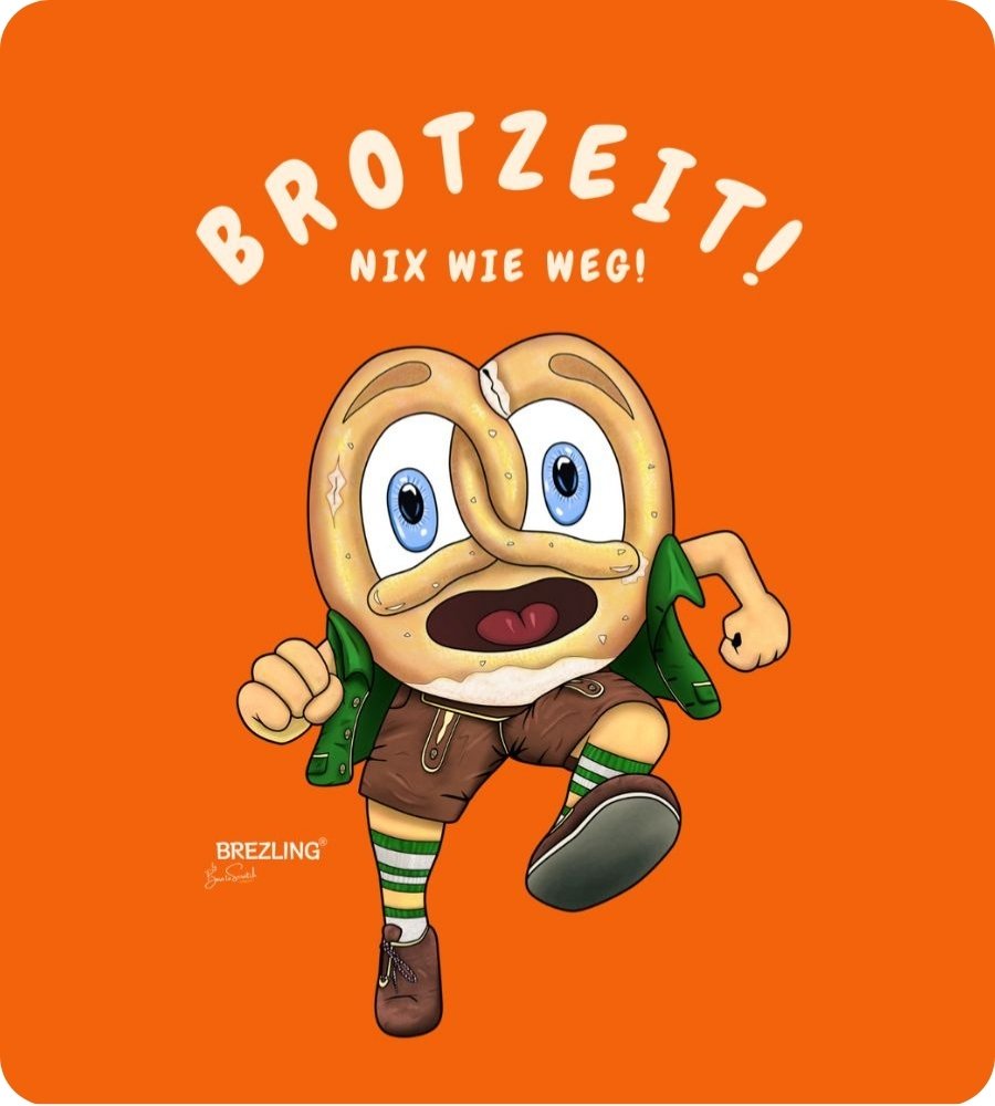 T-Shirt "Brotzeit! Nix wie weg!" - rot, orange (unisex)