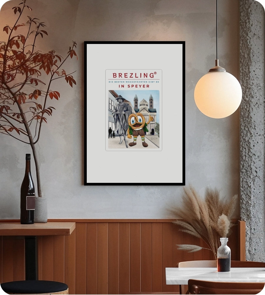BREZLING® Kunstdruck Speyer "Die besten Weggefährten" - DIN A3