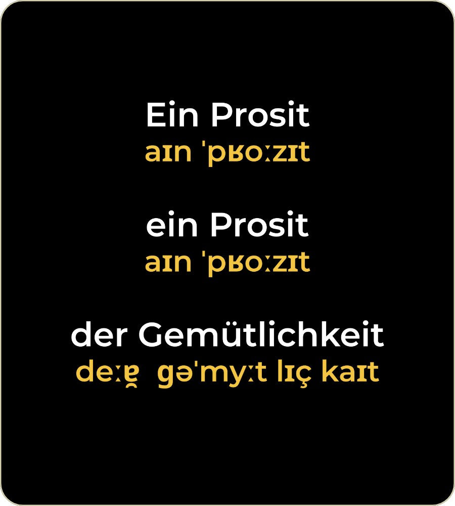 T-Shirt "Ein Prosit der Gemütlichkeit" mit internationaler Lautschrift - Schwarz