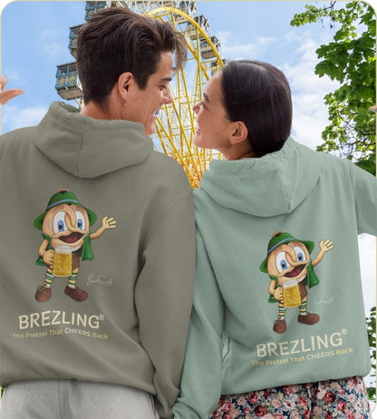 Volksfest-Kapuzenjacke "The Pretzel That CHEERS Back" - Hellgrün (unisex)