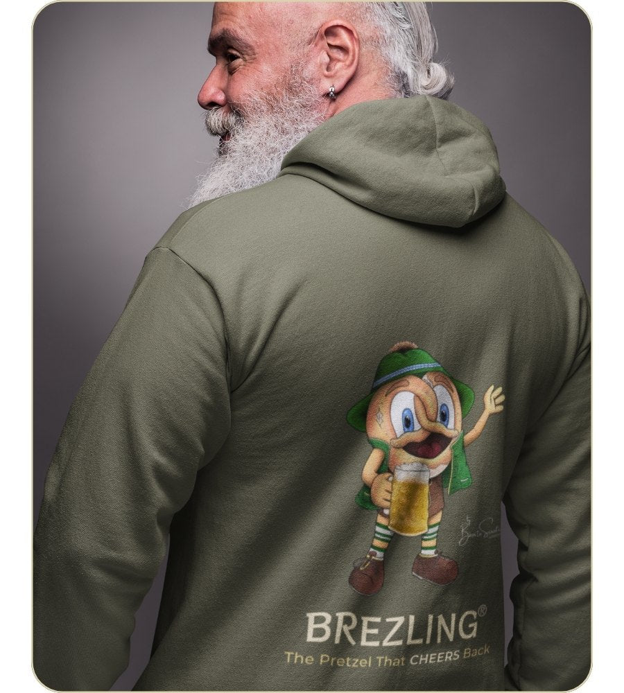 Volksfest-Kapuzenjacke "The Pretzel That CHEERS Back" - khaki (unisex)