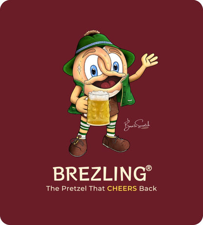 Volksfest-Kapuzenjacke "The Pretzel That CHEERS Back" - Bordeaux (unisex)