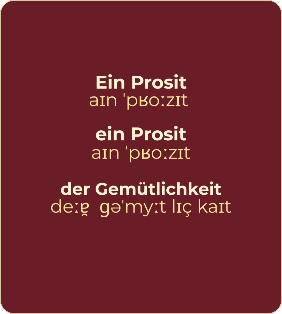 T-Shirt "Ein Prosit der Gemütlichkeit" mit internationaler Lautschrift - bordeaux