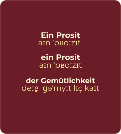 T-Shirt "Ein Prosit der Gemütlichkeit" mit internationaler Lautschrift - bordeaux