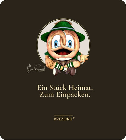 BREZLING® große Stofftasche "Ein Stück Heimat. Zum Einpacken" - Dunkelblau & Schwarz