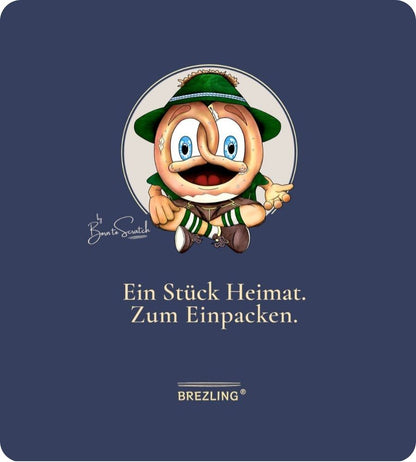 BREZLING® große Stofftasche "Ein Stück Heimat. Zum Einpacken" - Dunkelblau & Schwarz